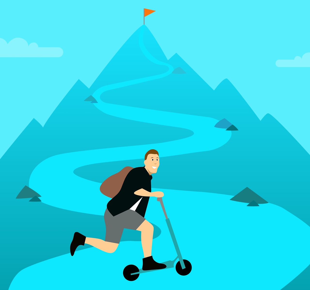illustration of kick scooter